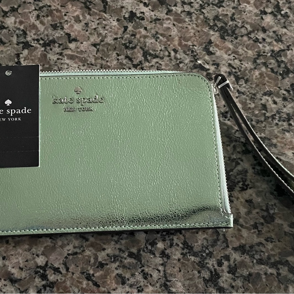 Kate Spade Metallic Mint Pouch